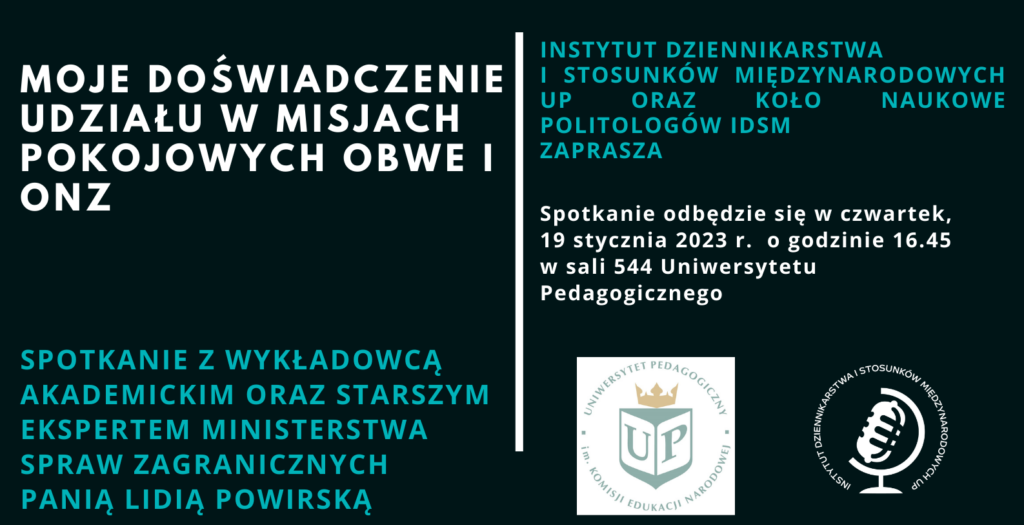 Spotkanie z Lidią Powirską, wykładowcą akademickim oraz starszym ekspertem MSZ
